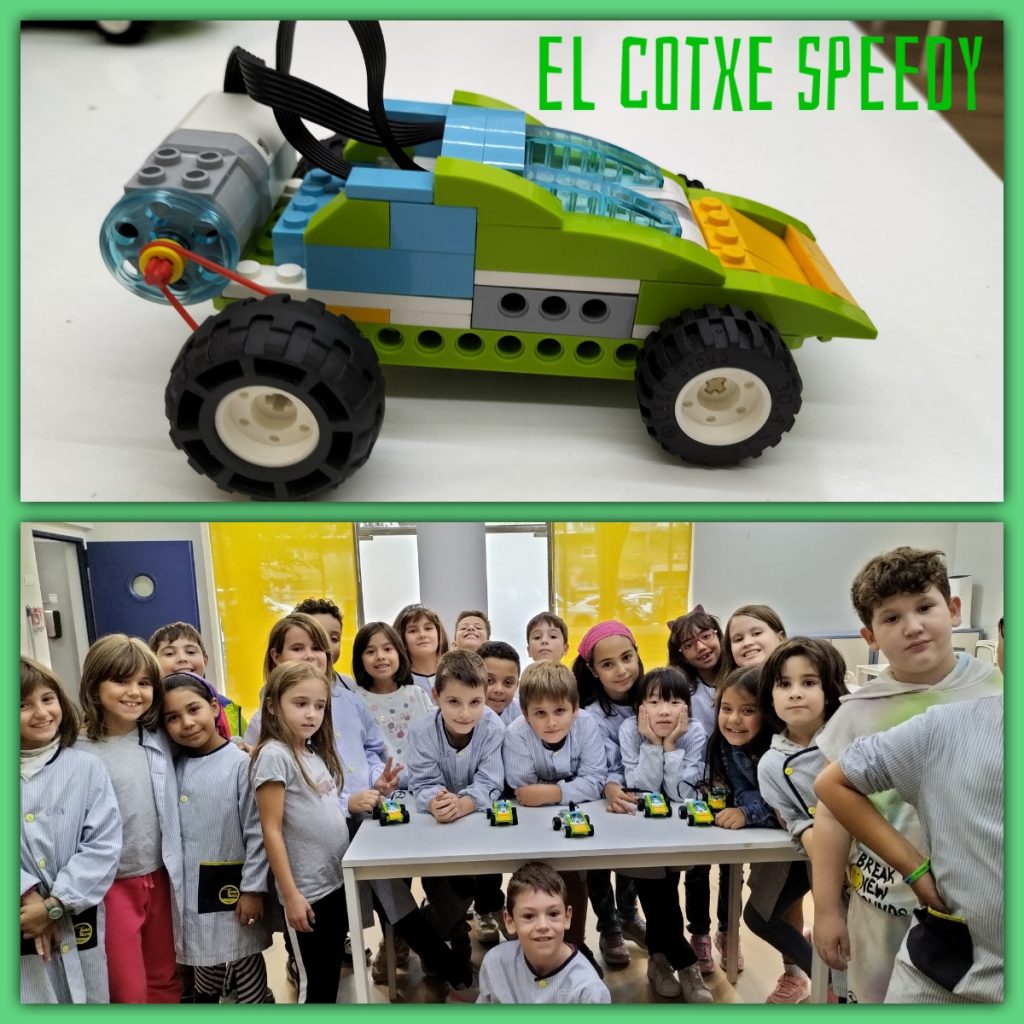 En l’assignatura complementària de Robòtics hem finalitzat el nostre projecte de construcció i programació amb Lego Wedo 2.0. Ara ens toca fer una cursa i realitzar petites modificacions en l’estructura i els engranatges del nostre cotxe per aconseguir més velocitat!