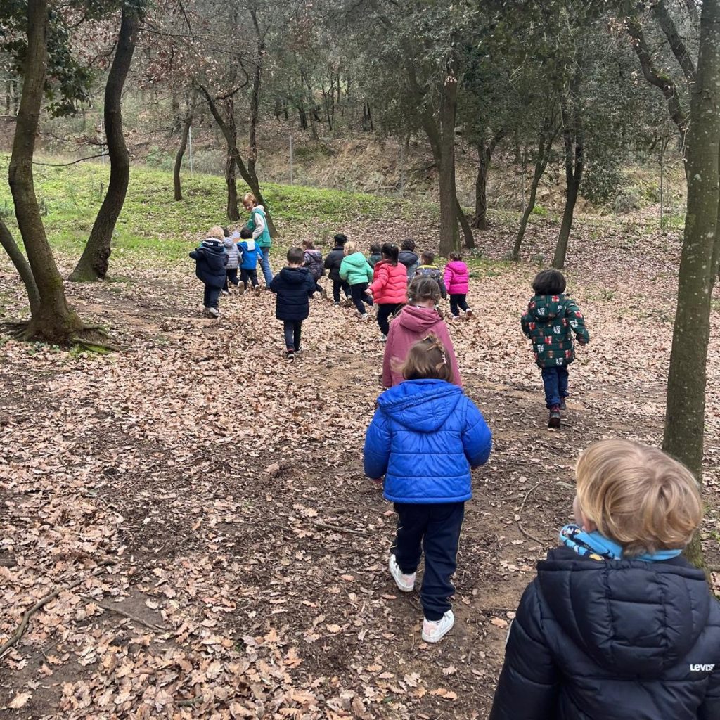 Ens encanta sortir a l’aire lliure i veure com canvia el paisatge amb les estacions.
La setmana passada, els alumnes d’I3, I4 i I5 vam poder gaudir d’una excursió de tot el dia al bosc i vam jugar a la Gimcana dels sentits.