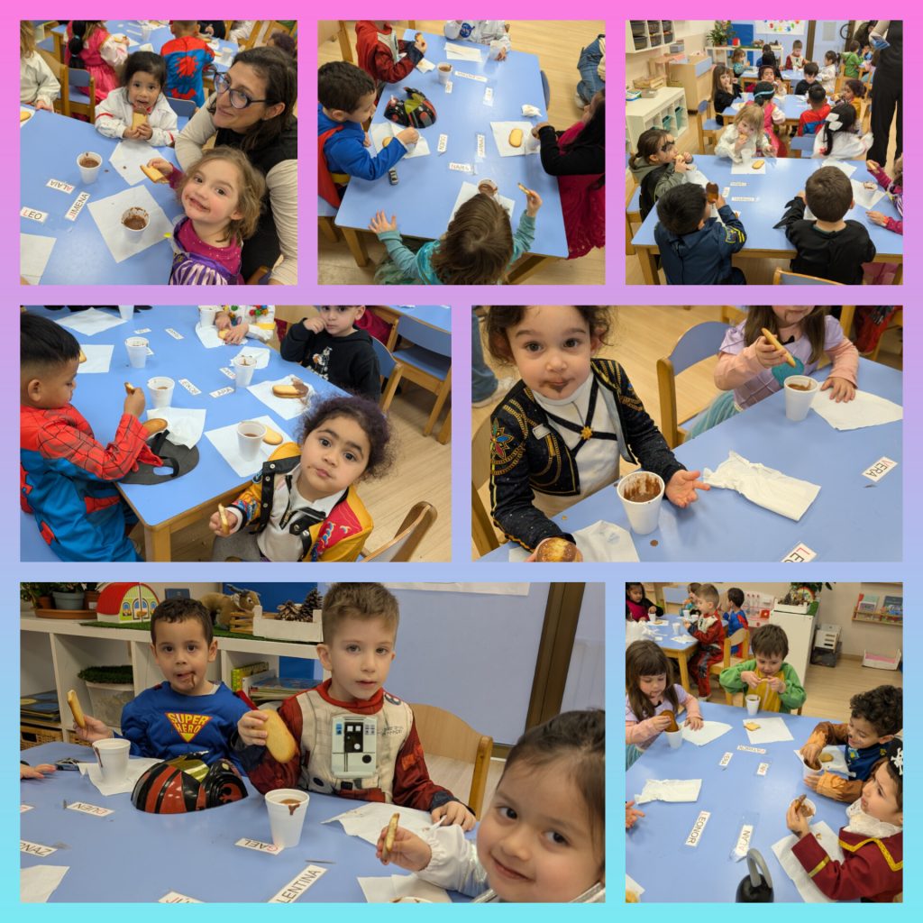 El dia de Carnestoltes va ser molt especial. Van arribar a l’escola tots disfressats, molt emocionats i súper contents de mostrar les seues disfresses.